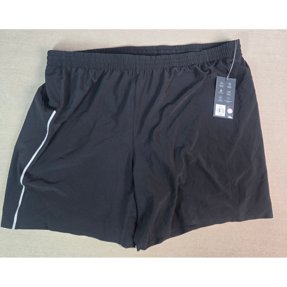 VRST Mens Accelerate 7" Running Shorts Black 2XL Reflective Lined MAX200434V NEW